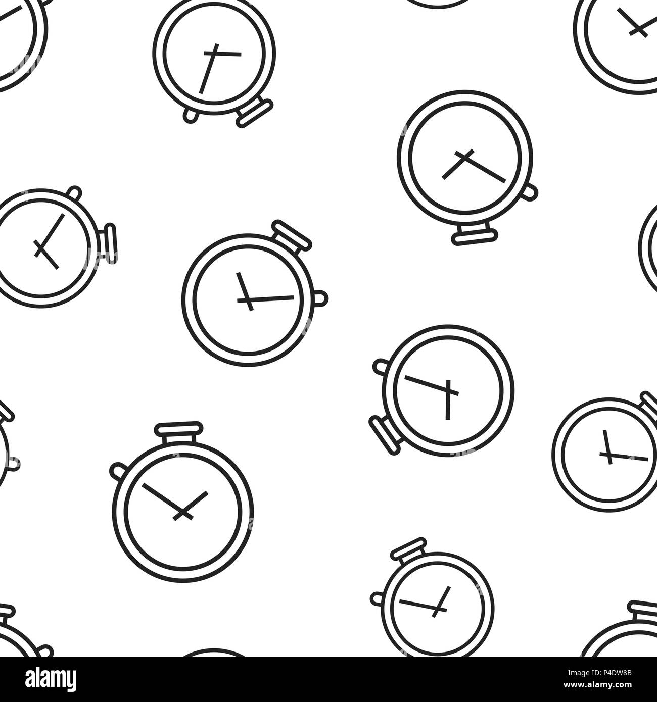 Clock timer icon seamless pattern background. Business concept vector ...