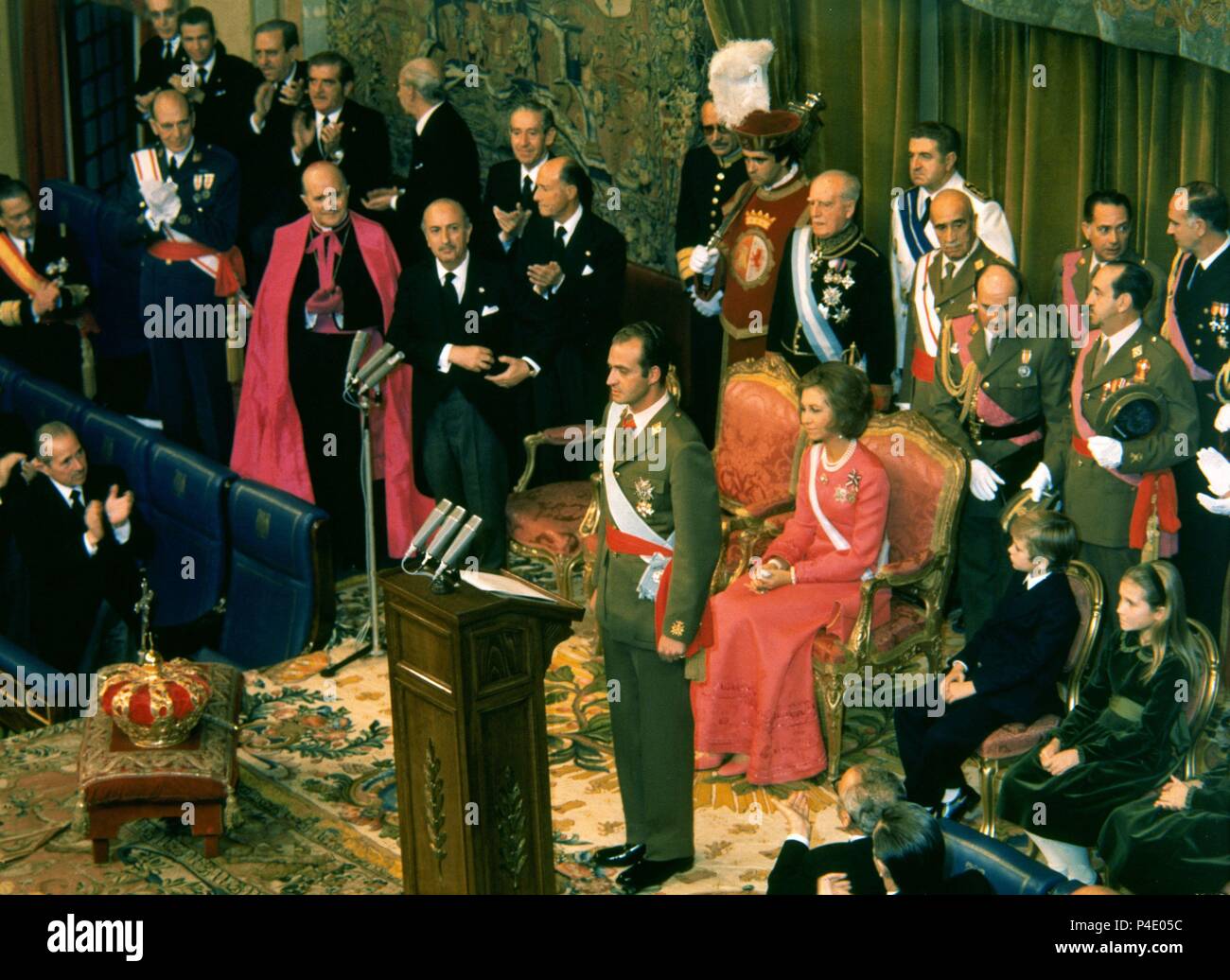 Proclamation of King Juan Carlos of Spain on November 22, 1975. Madrid