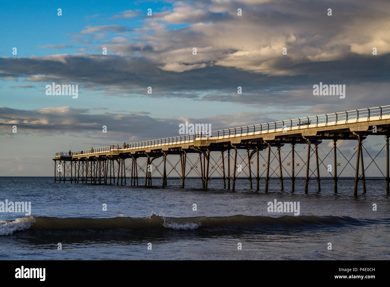 Saltburn pier at sunset. North east of England. yorkshire coast. Stock Photo