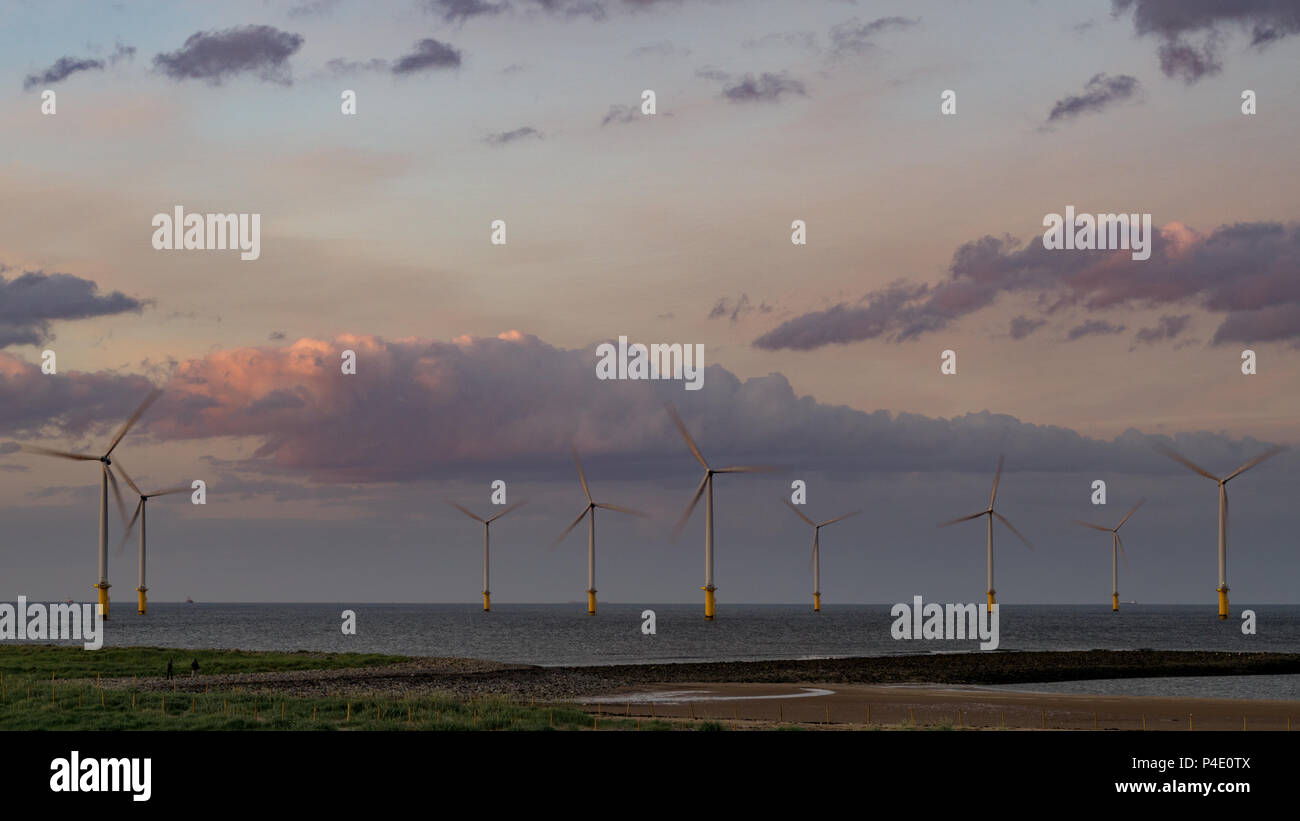 Off shore wind farm at Redcar. Located on the north east coast of
