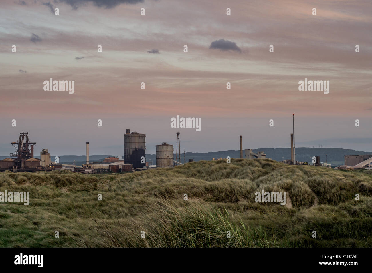 Redcar industrial landscape. South Gare on the north east coast of