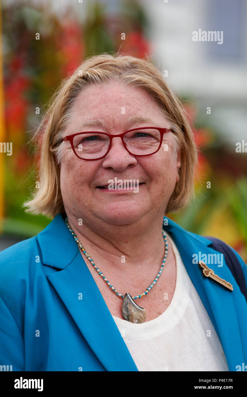 Celebrities attend The Chelsea Flower Show. The RHS Chelsea Flower Show is a garden show held for five days by the Royal Horticultural Society in the grounds of the Royal Hospital Chelsea in Chelsea.  Featuring: Rosemary Shrager Where: London, United Kingdom When: 21 May 2018 Credit: Dinendra Haria/WENN Stock Photo