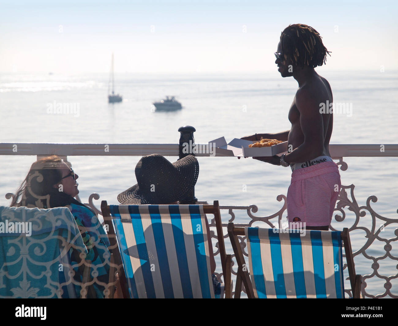 Fish and chips on Brighton Pier Stock Photo Alamy