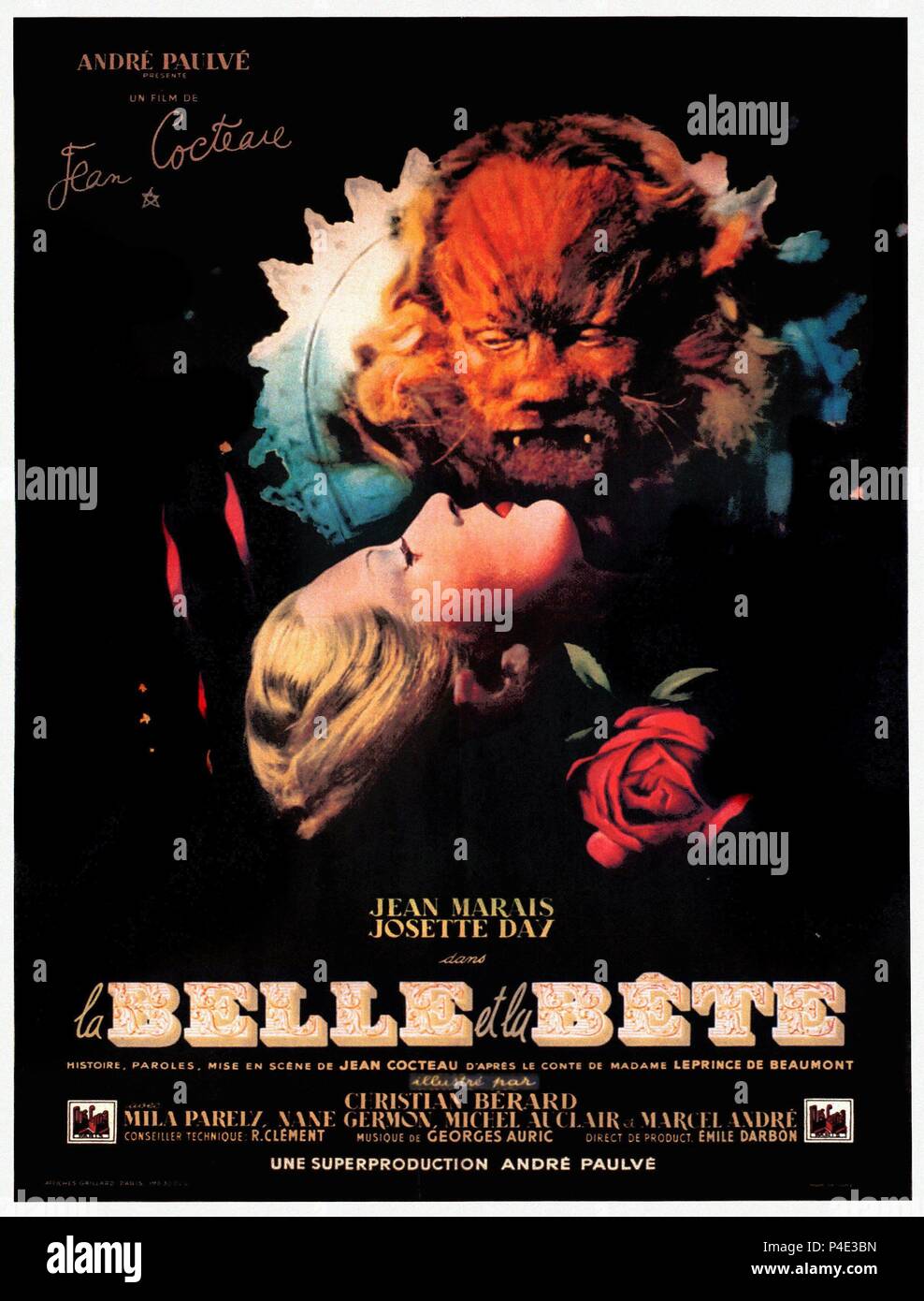 Original Film Title: LA BELLE ET LA BEÏTE.  English Title: BEAUTY AND THE BEAST.  Film Director: JEAN COCTEAU.  Year: 1946. Credit: FILMS ANDRE PAULVE / Album Stock Photo