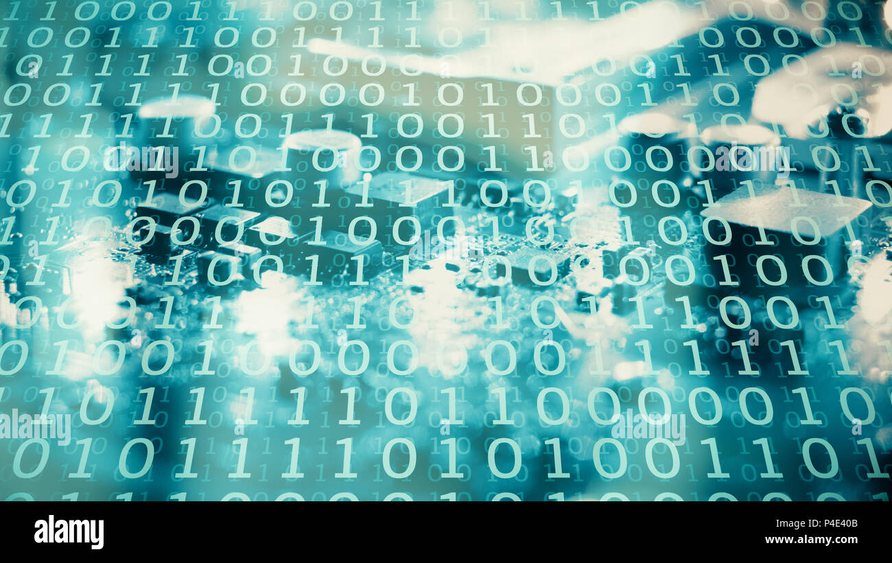Cyber security computer chips and new ai software Stock Photo