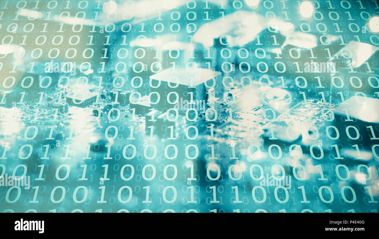 Computer networks security threat, secure ai software working Stock Photo