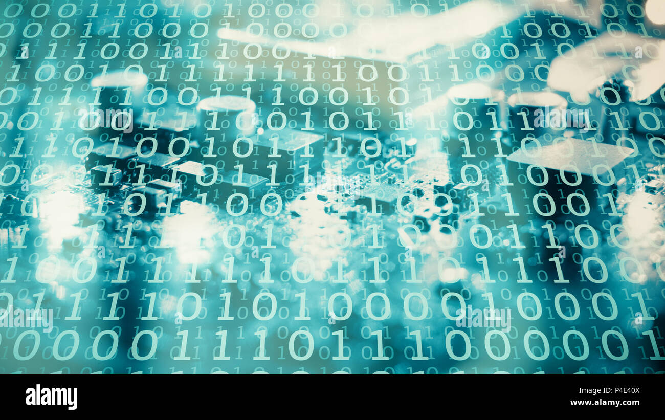 Hacker cyber attack in cyberspace, hardware and software abstract concept Stock Photo