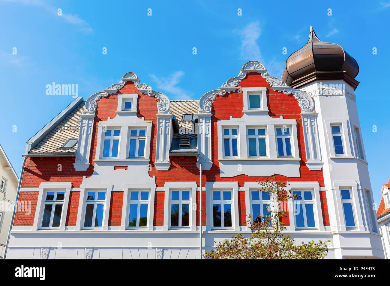historic residential buildings in Bergen auf Ruegen, Germany Stock ...
