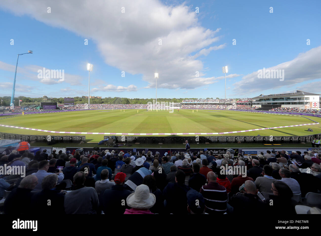 Full house at the Riverside during the One Day International match at the Emirates Riverside, Chester-le-Street. Stock Photo
