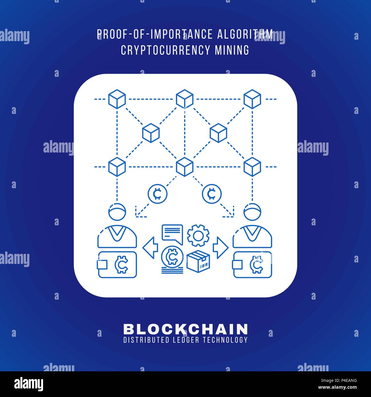 vector outline design blockchain proof of importance algorithm ...