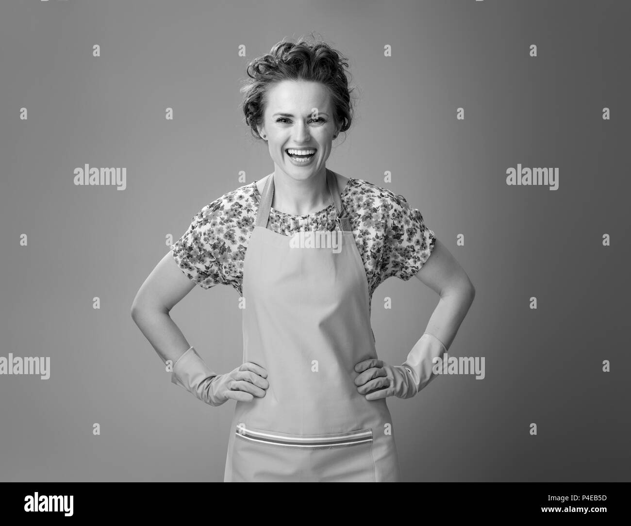 Housewife white background Black and White Stock Photos & Images - Alamy