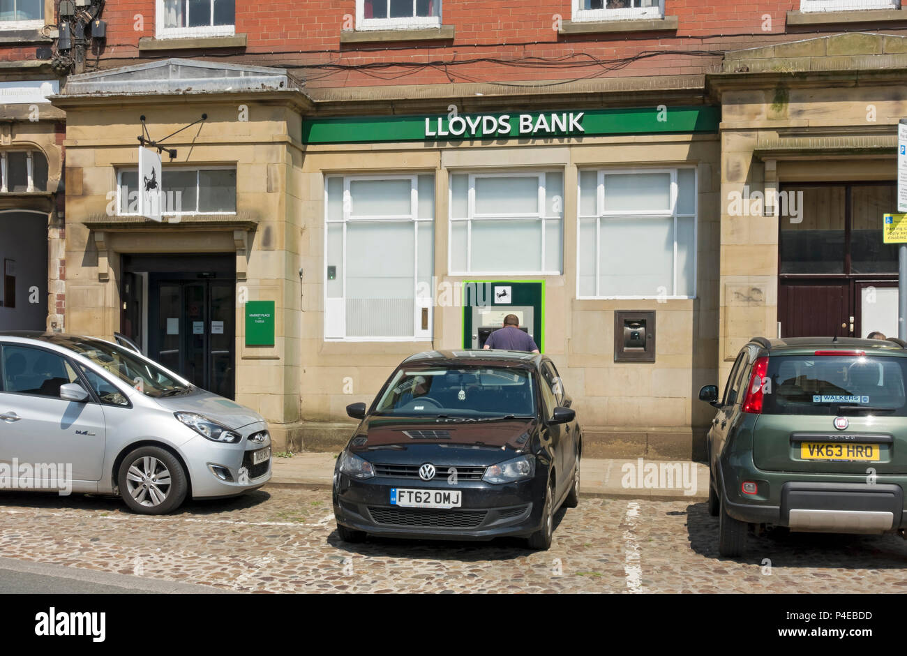 Lloyds Bank branch exterior in the town centre Thirsk North Yorkshire England UK United Kingdom GB Great Britain Stock Photo