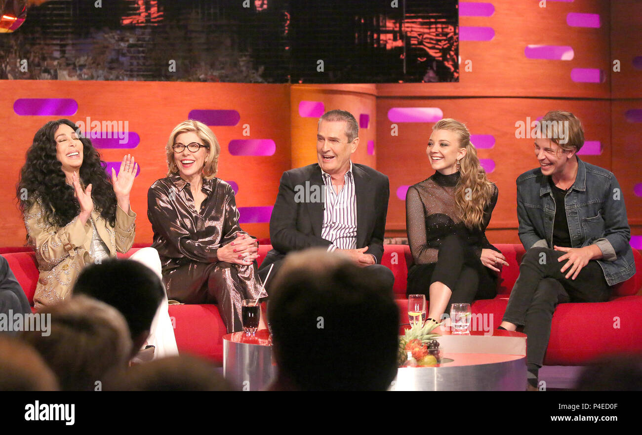 (left to right) Cher, Christine Baranski, Rupert Everett and Natalie