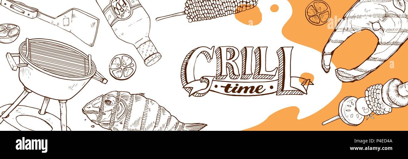 bbq grill poster Stock Vector Image & Art - Alamy