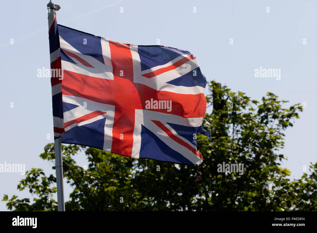 Unfurled union jack flag hi-res stock photography and images - Alamy