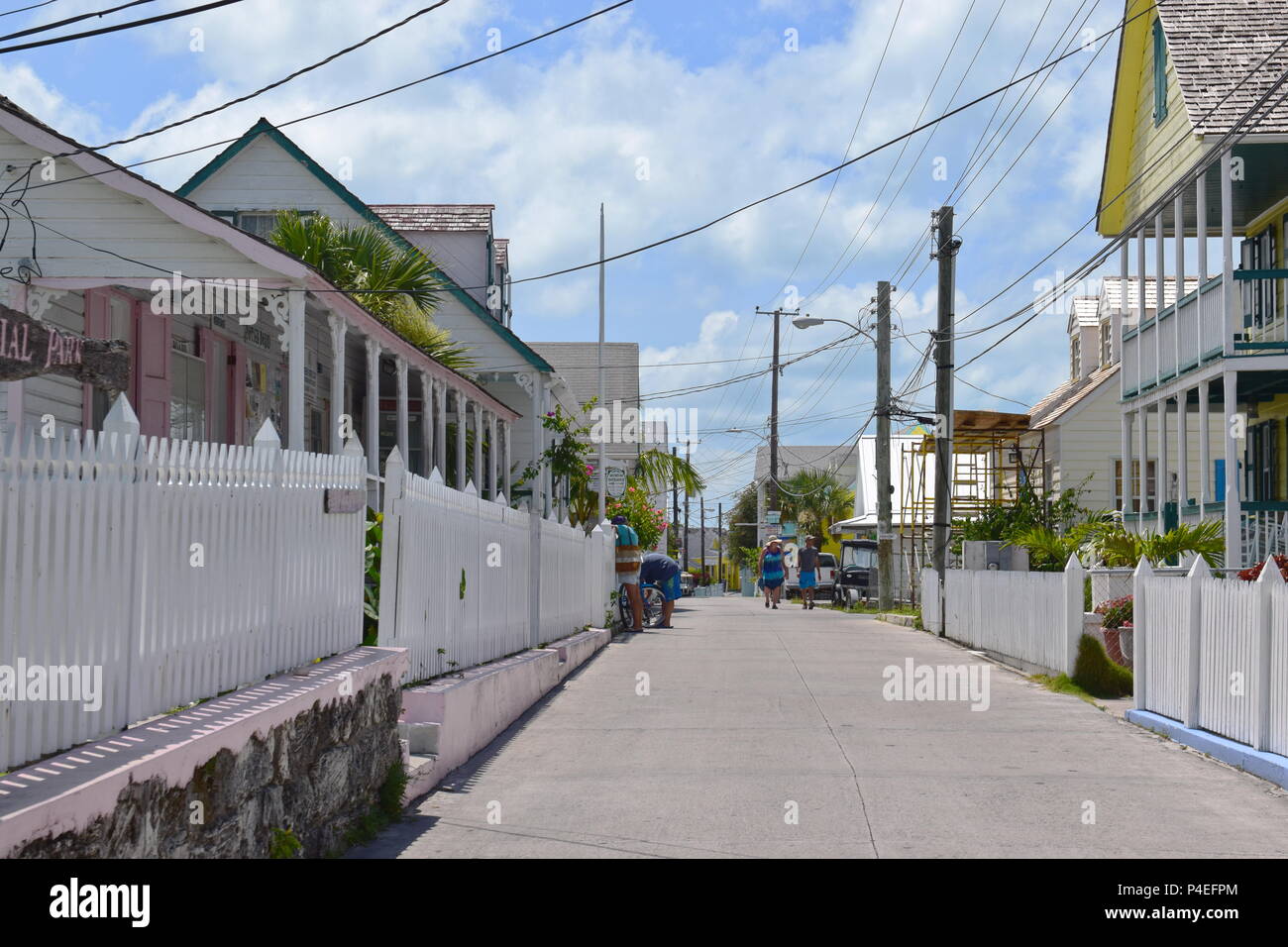 Downtown Historic New Plymouth businesses and buildings on small narrow