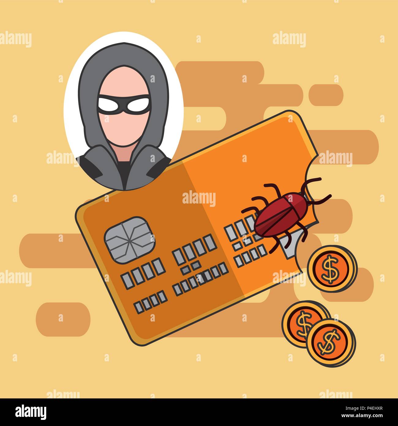Hacker and cyber security Stock Vector