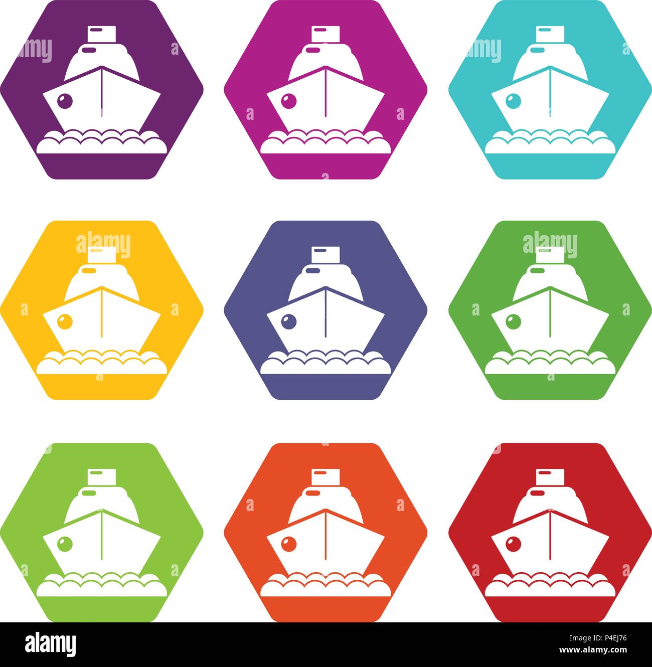 Cruise ship icons set 9 vector Stock Vector Image & Art - Alamy