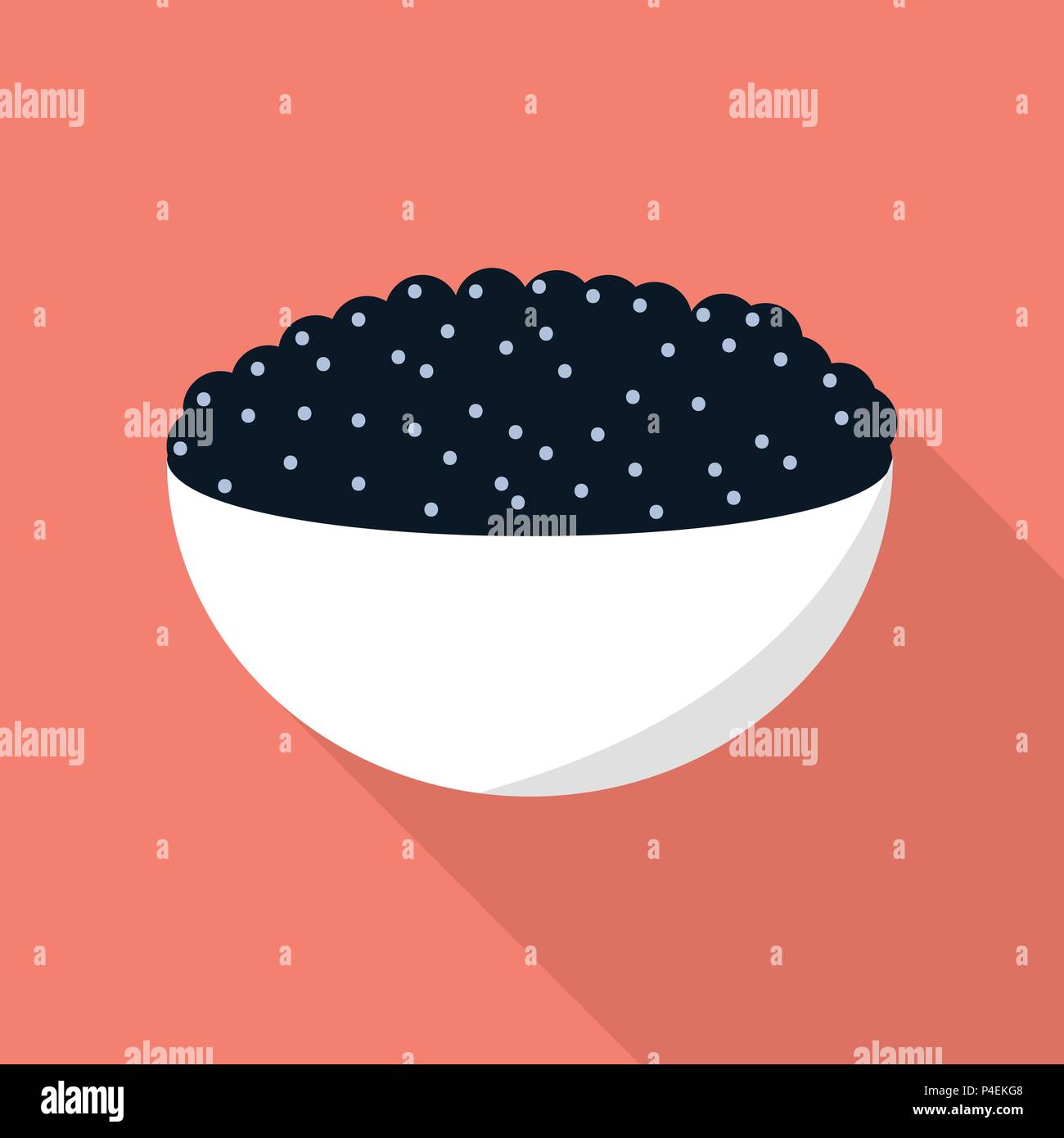 Black caviar icon, flat style Stock Vector