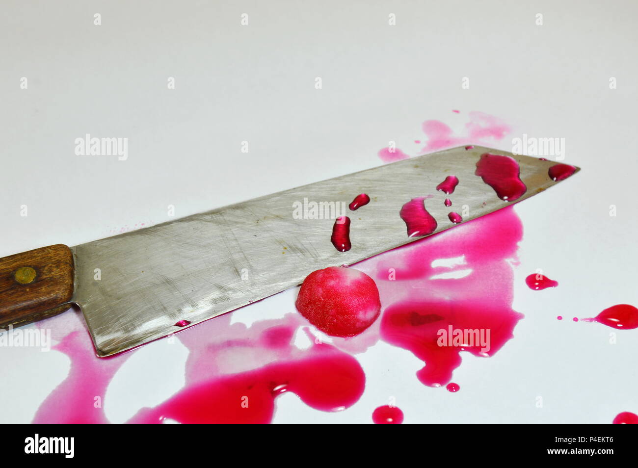 knife and cotton with blood Stock Photo