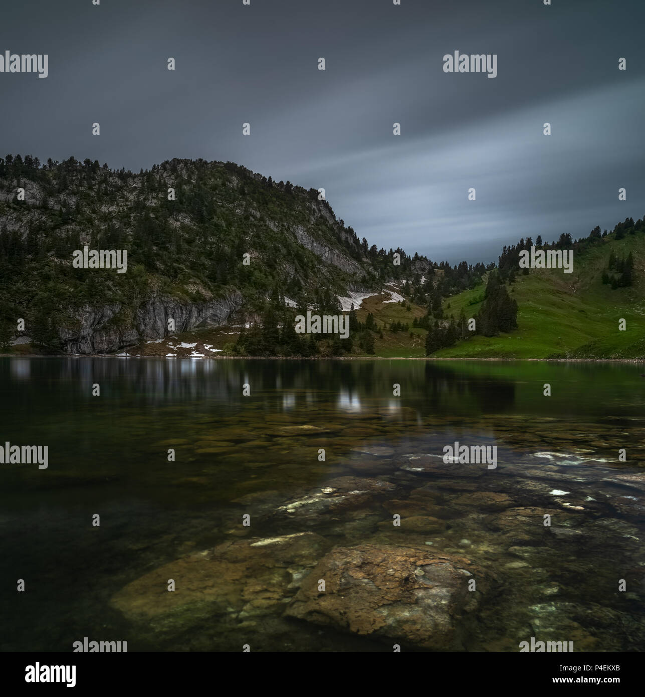 Chrindi lake landscape, Stockhorn, Bern, Switzerland Stock Photo