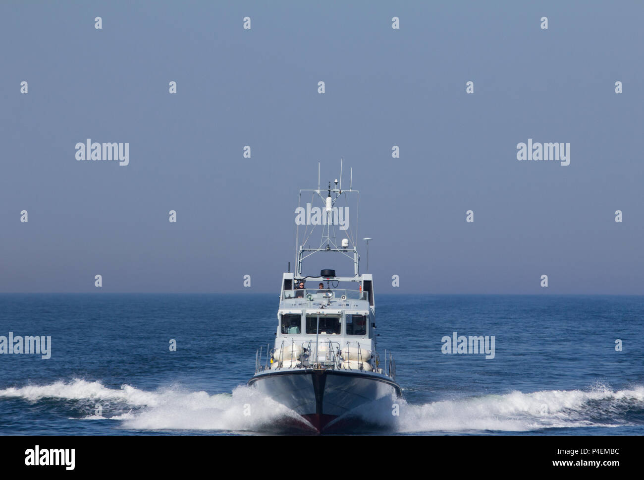 A Bow view of The Archer Class Patrol Vessel HMS Express P163, in transit in the North sea near the Baltic. Stock Photo
