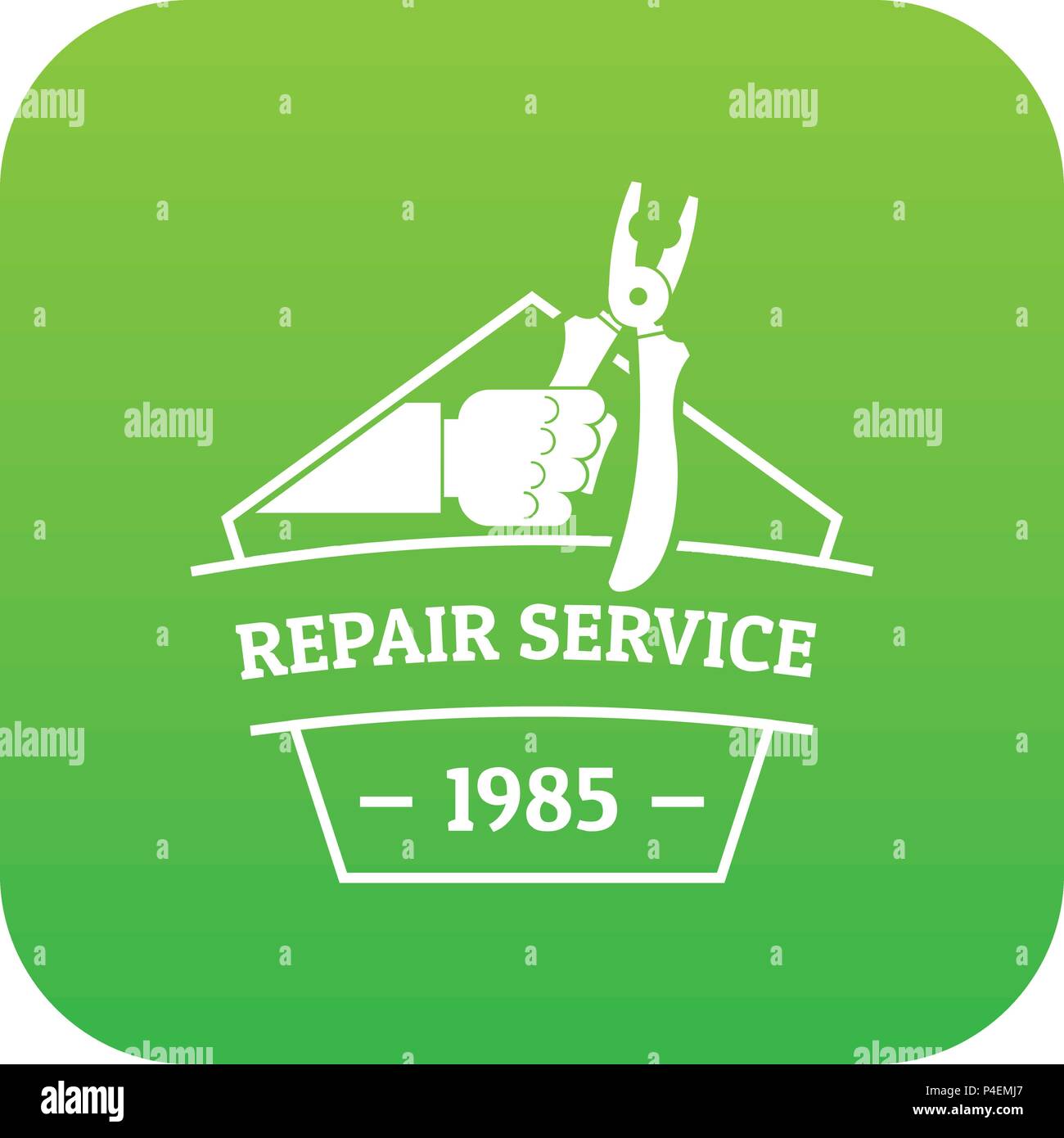 Repair service icon green vector Stock Vector