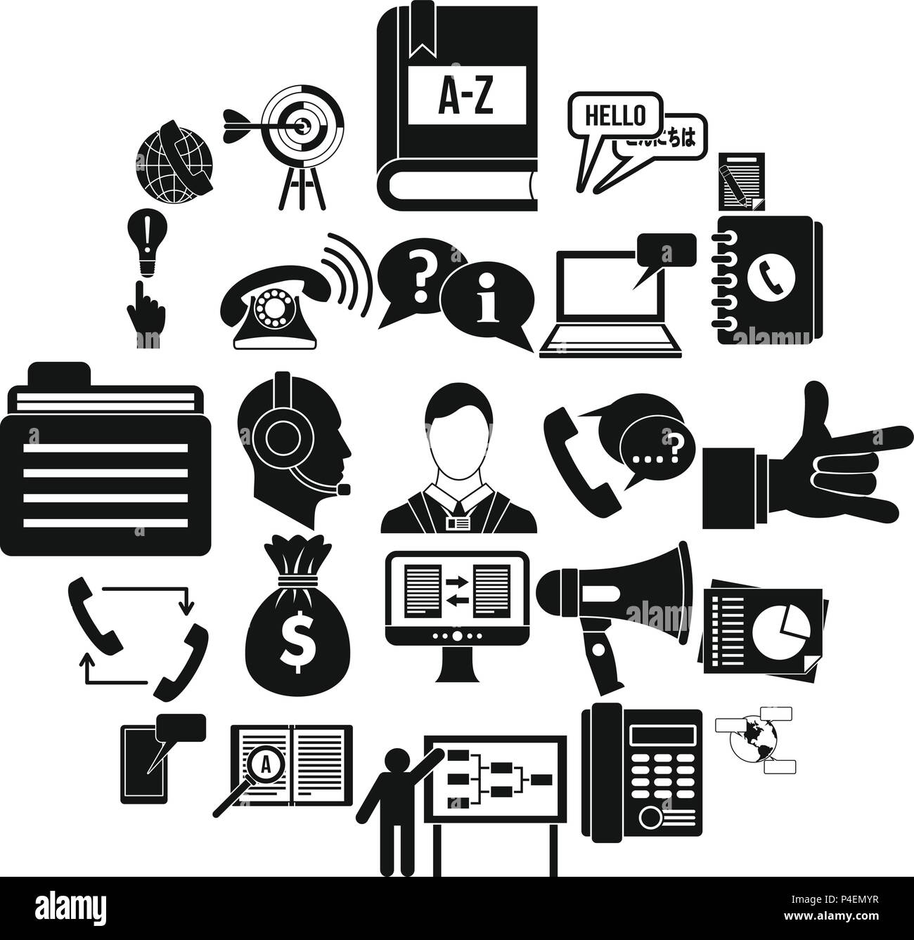 Dialogue speech bubble icons chatting phone vector hi-res stock ...