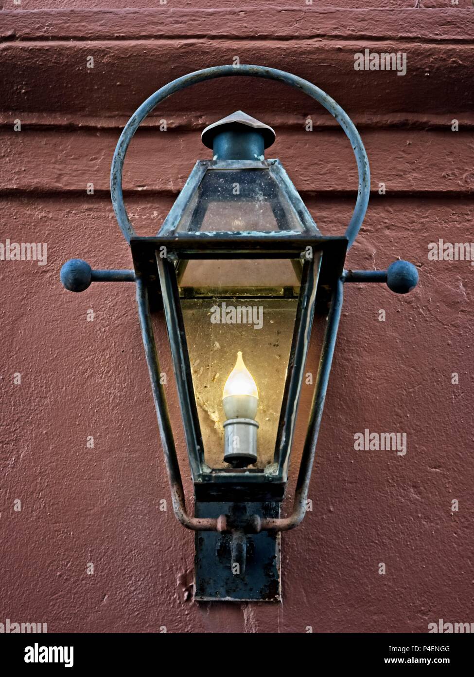 New Orleans, LA USA May 9, 2018 Light Fixture in the French Quarter