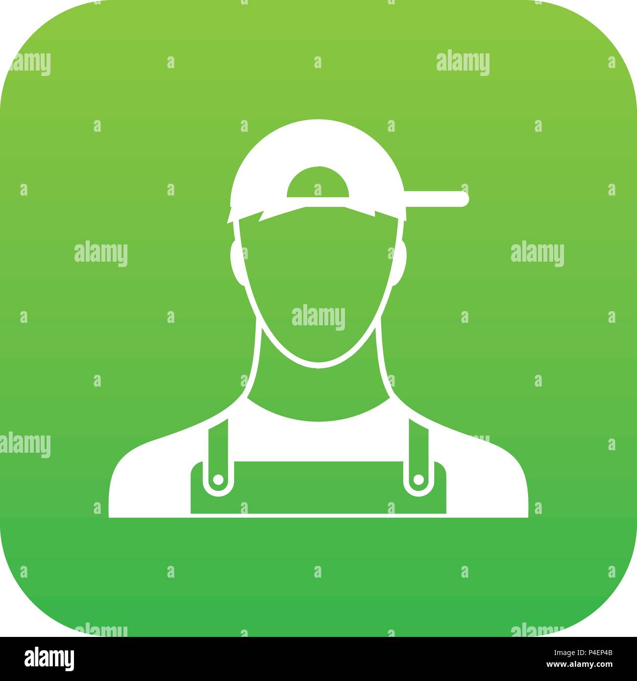 Plumber icon digital green Stock Vector