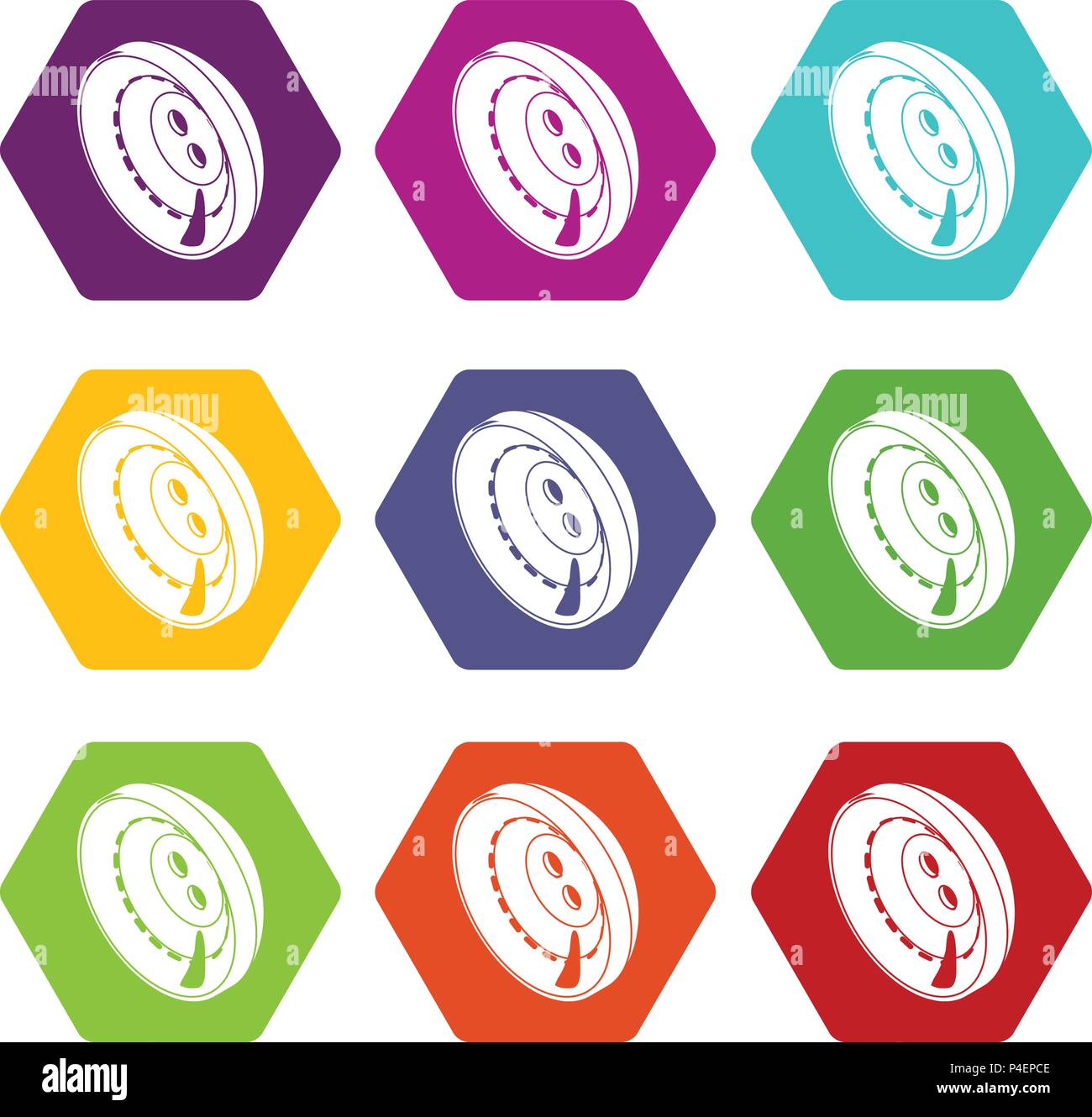 Men clothes button icons set 9 vector Stock Vector