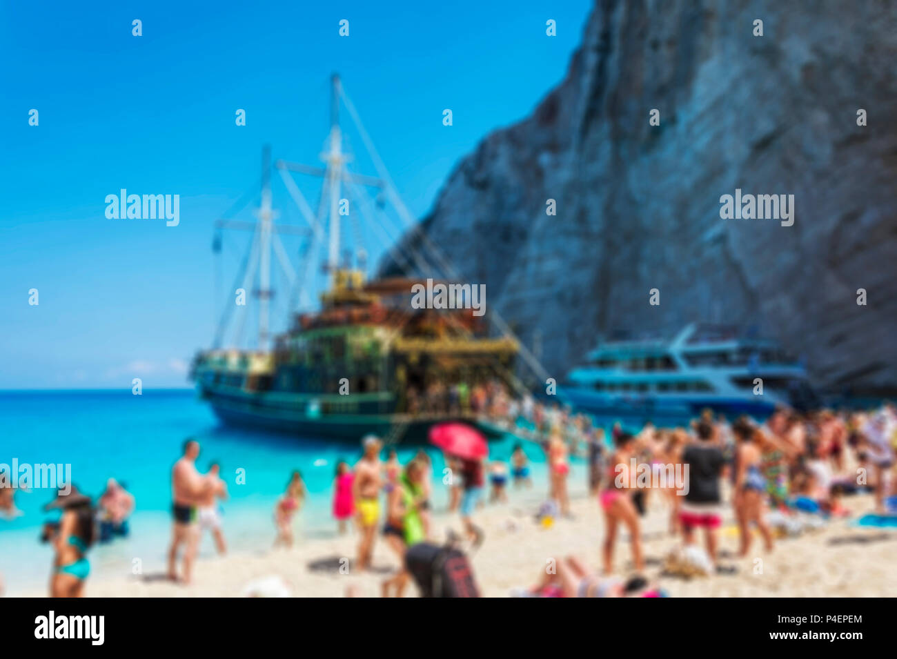 Summer vacation in a creative plot with a blurred image surface Stock ...