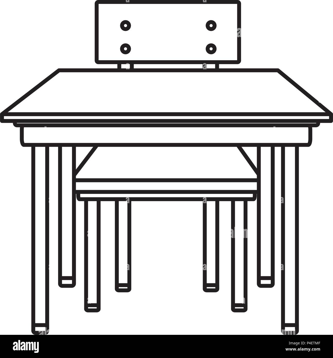 line front wood school desk education Stock Vector Image & Art - Alamy