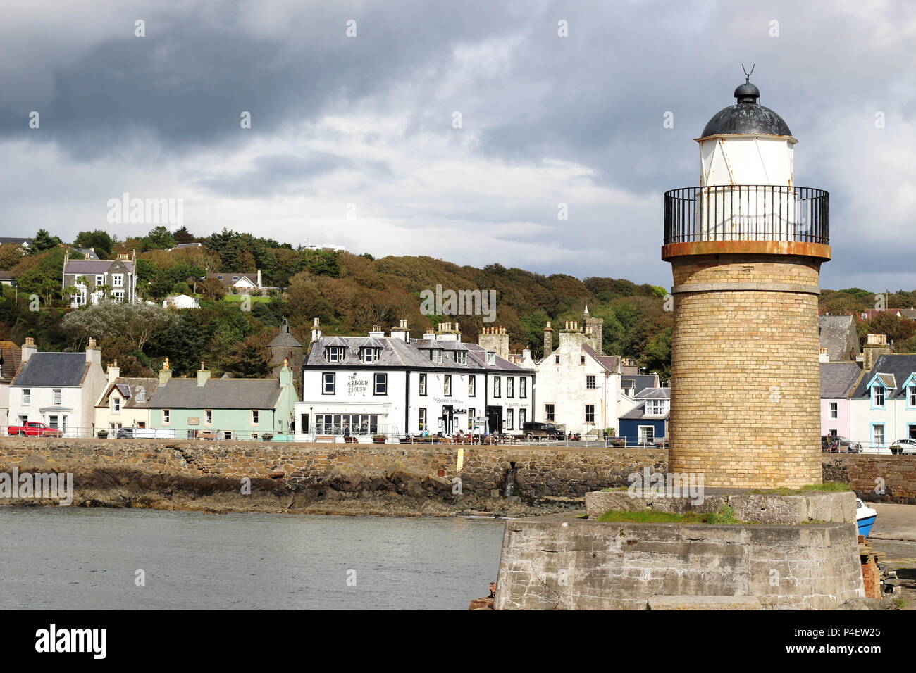 The lighthouse in Portpatrick, Scotland Stock Photo