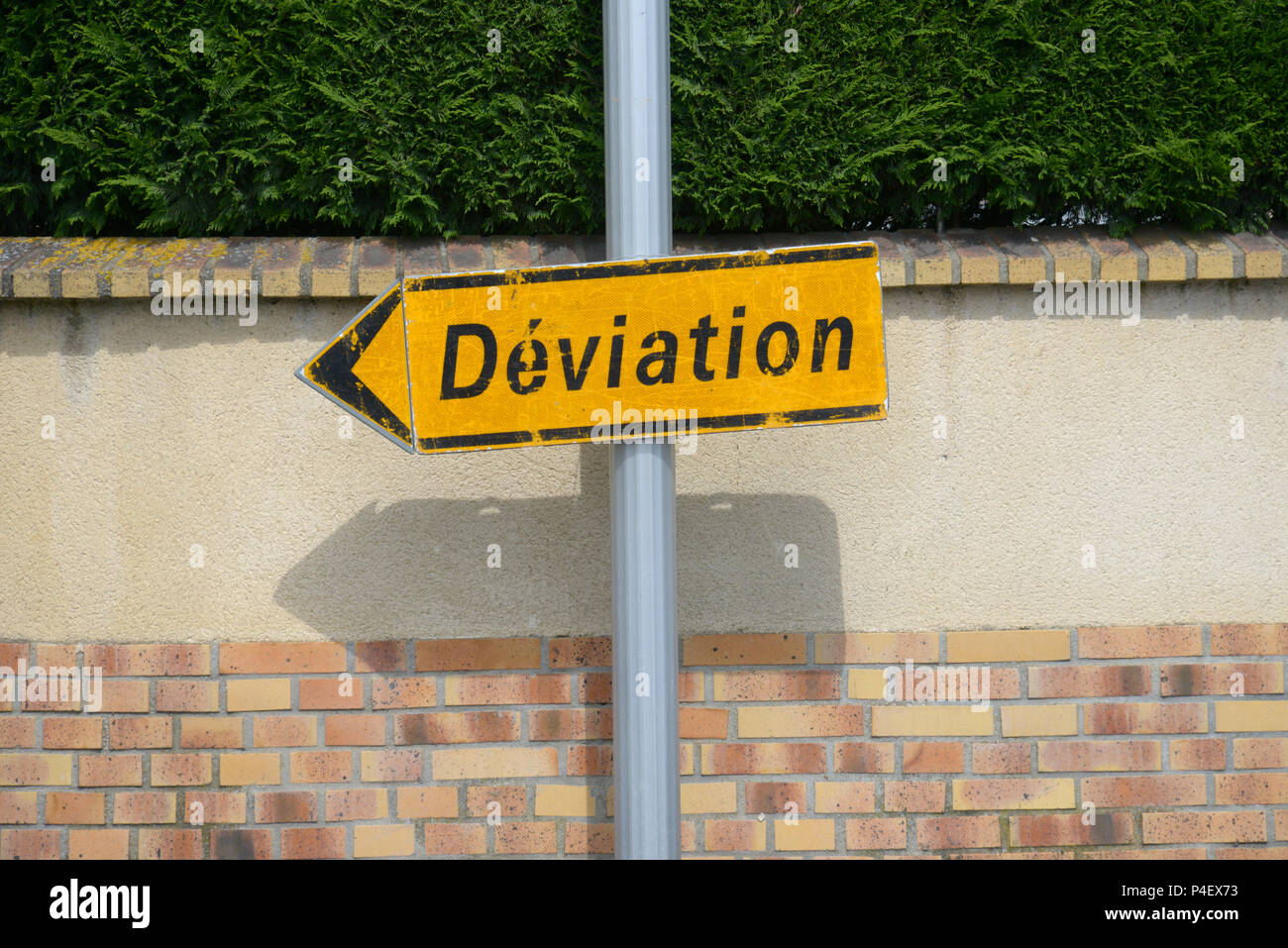 All the local village roads were being replaced in Roézé-sur-Sarthe, Pays-de-la-Loire in north-western France. Stock Photo