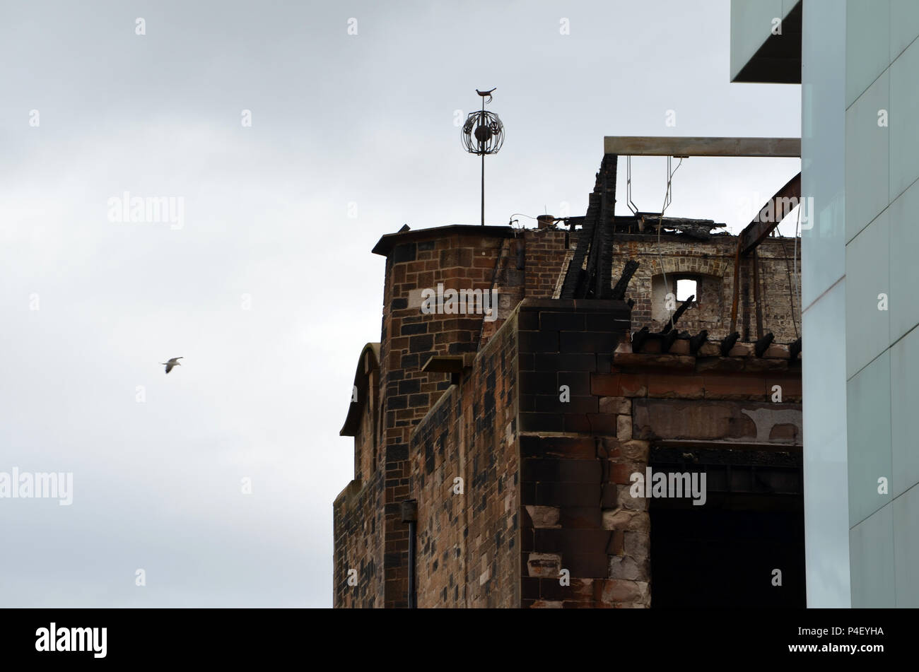 Glasgow School of Art building after the fire 2018 Stock Photo