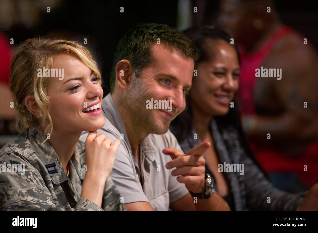 Original Film Title: ALOHA.  English Title: ALOHA.  Film Director: CAMERON CROWE.  Year: 2015.  Stars: BRADLEY COOPER; EMMA STONE. Credit: COLUMBIA PICTURES/REGENCY ENTERPRISES/LSTAR CAPITAL/SCOTT RU / Album Stock Photo