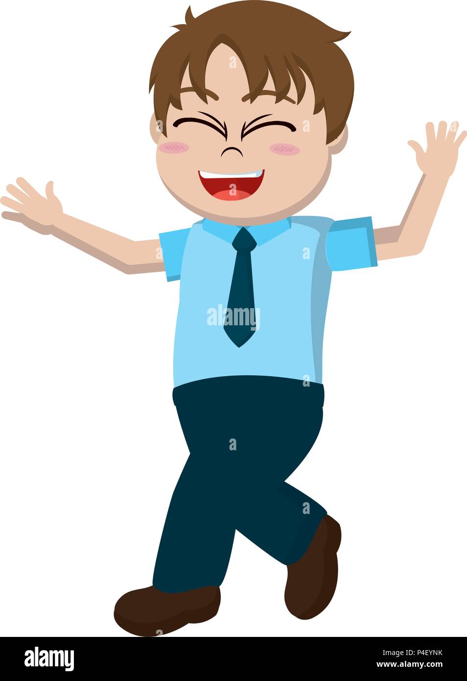 happy boy child with hands up Stock Vector Image & Art Alamy