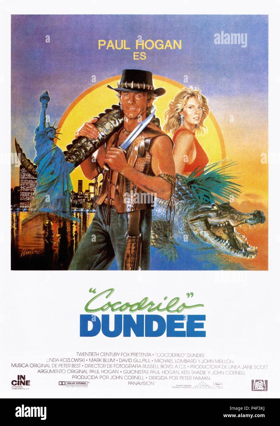 Original Film Title: CROCODILE DUNDEE.  English Title: CROCODILE DUNDEE.  Film Director: PETER FAIMAN.  Year: 1986. Credit: PARAMOUNT PICTURES / Album Stock Photo