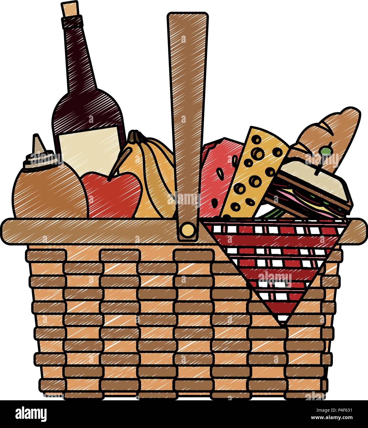 Full picnic basket Stock Vector Image & Art - Alamy