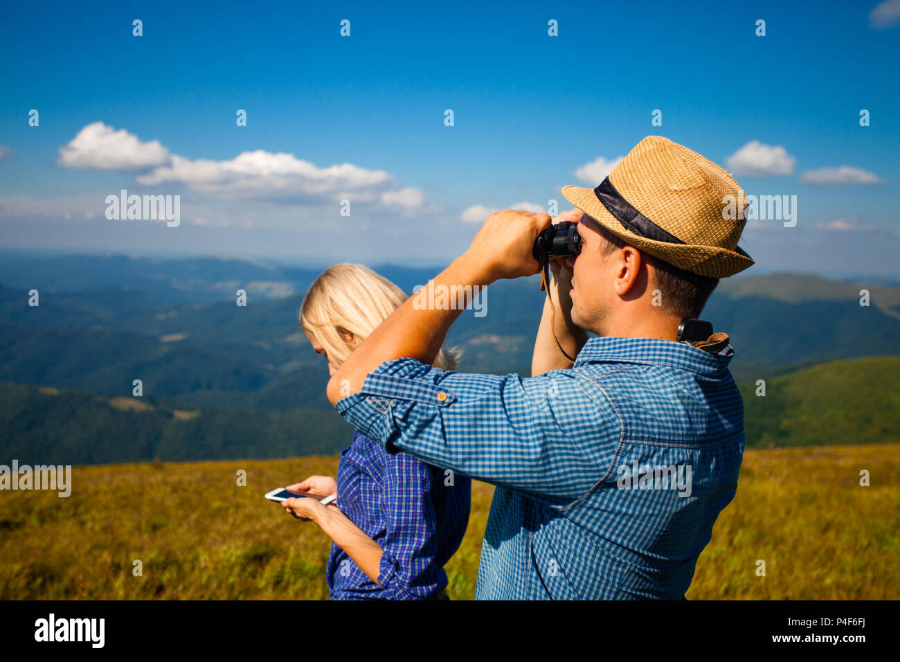 Dangerous journey for a young couple Stock Photo