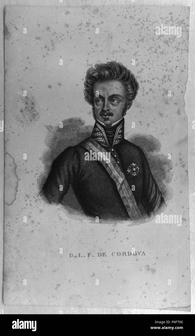 RETRATO DE DON LUIS FERNANDEZ DE CORDOBA 1798/1840 LITOGRAFIA S XIX