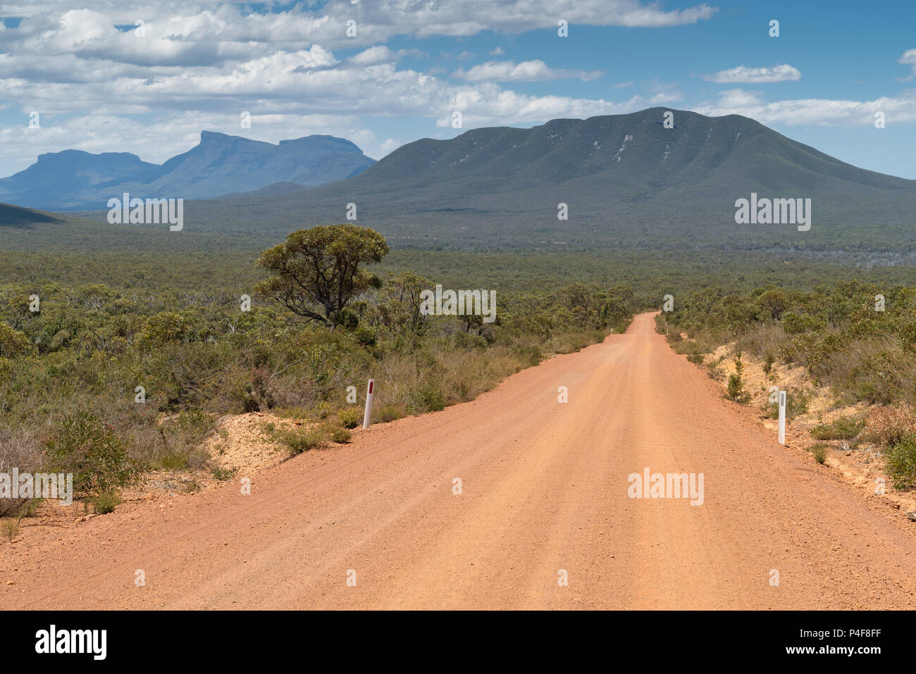 Dirty road into the Stirling Range National Park close to Mount Barker, Western Australia Stock Photo
