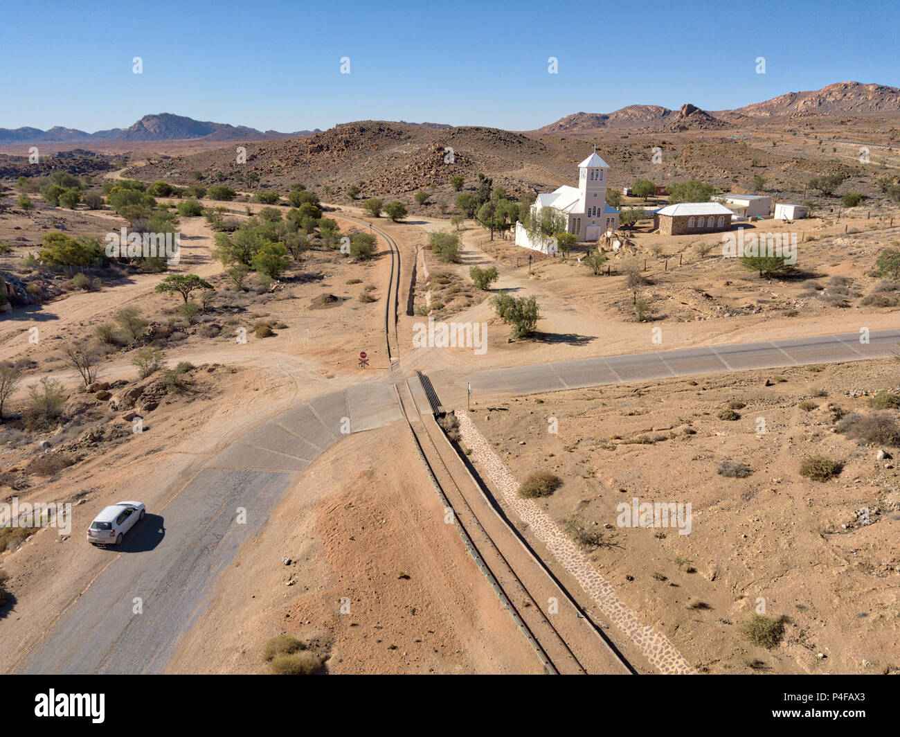 German Desert Village Aus in Southern Namibia taken in January 2018 Stock Photo