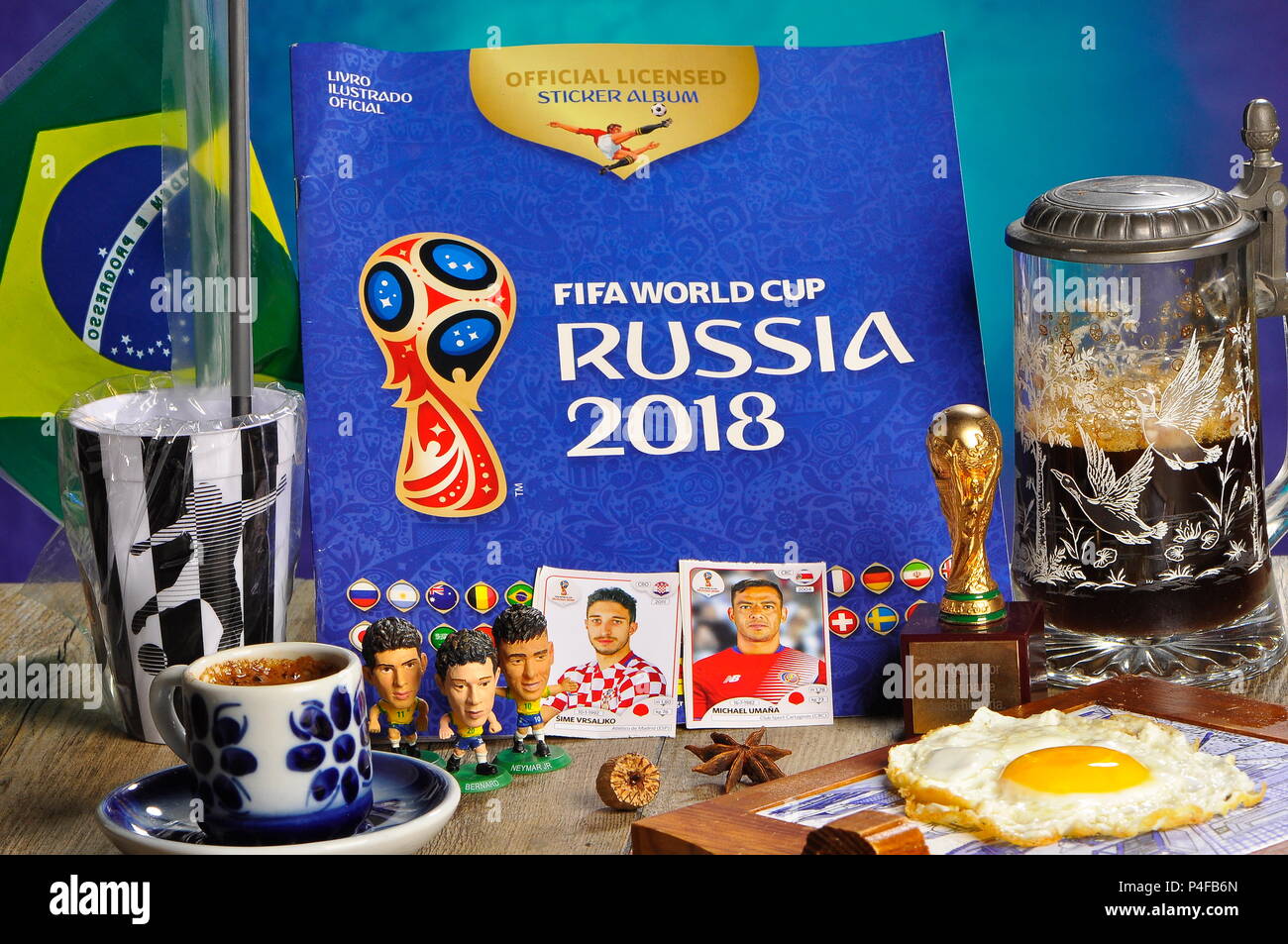 Fifa World Cup Russia 2018 breakfast photo concept Stock Photo