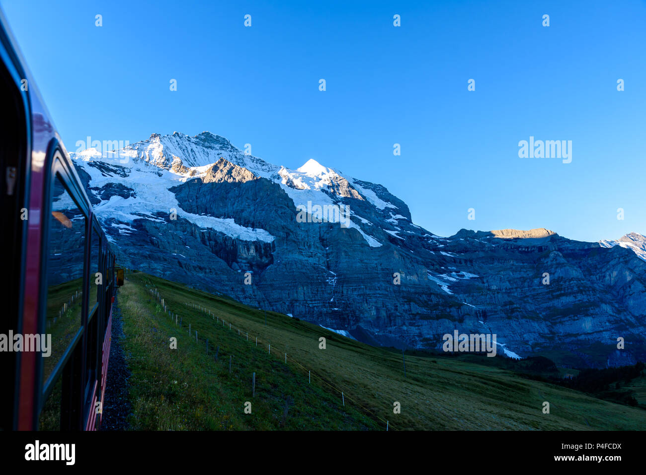 Famous train between Grindelwald and the Jungfraujoch station railway