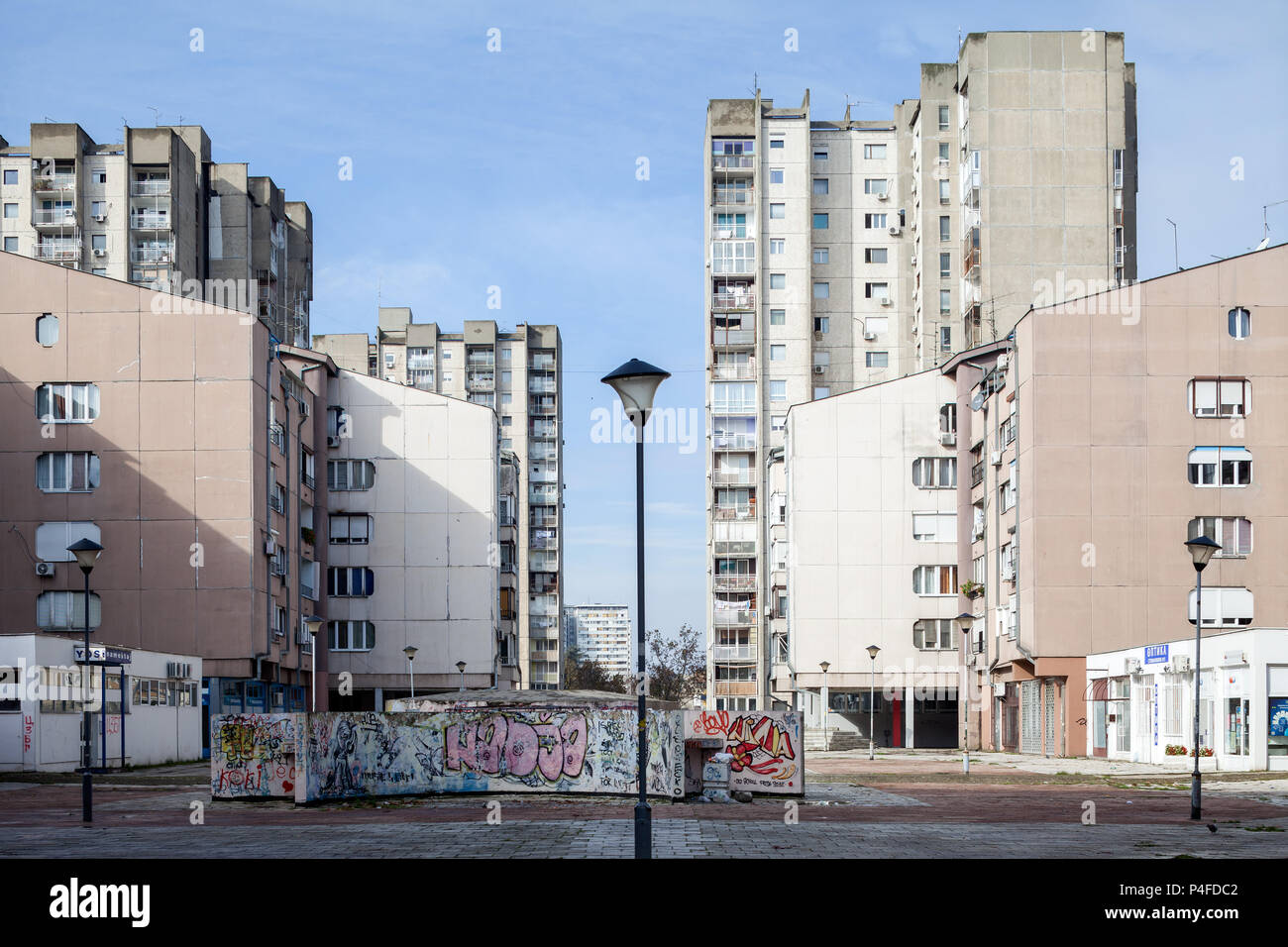 Belgrade, Serbia, prefabricated housing estate in Blok 28 in New Belgrade  Stock Photo - Alamy
