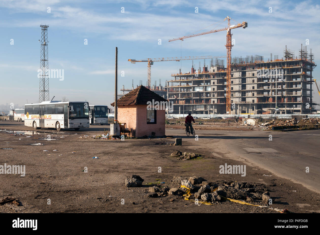 Belgrade, Serbia, coaches and new construction for the real estate