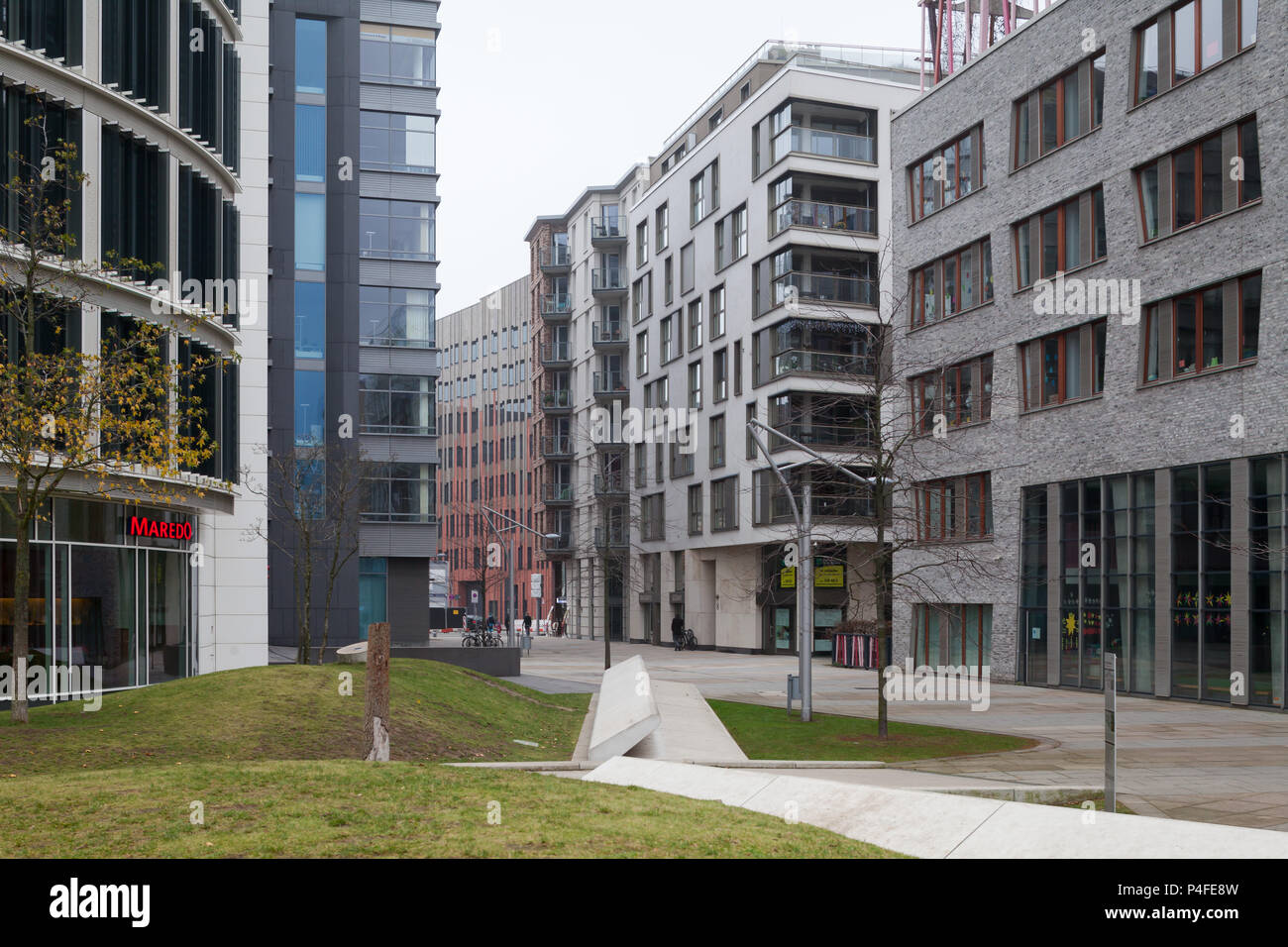 Hamburg, Germany, residential and business buildings in the Hafencity in the port of Hamburg