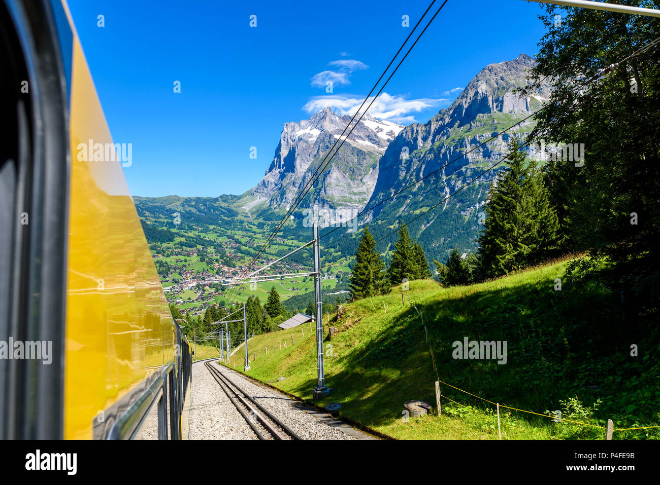 Famous train between Grindelwald and the Jungfraujoch station railway